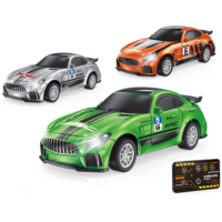 Voiture RC en alliage moulé sous pression à l'échelle 1:64, 2,4 GHz, avec propulsion arrière, vitesse variable, double commande, mini voiture de course RC de bureau