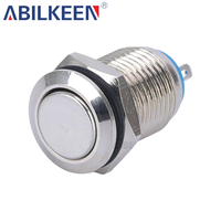 Prix d'usine, vente en gros, bouton poussoir métallique rond plat de 12 mm, étanche IP65, certifié CE RoHS, pour utilisation marine et automobile