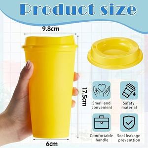 Gobelets à café en plastique portables de 24 oz avec logo personnalisé, avec couvercles anti-fuite, gobelets réutilisables pour le café à emporter, cadeaux pour les fêtes et les anniversaires - Product Image 2