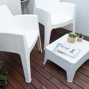 Minimalist Design-Recycled <b>Plastic</b> Silln and Exterior <b>Table</b> Eco-Friendly Outdoor <b>Garden</b> Furniture Set - Product Image 4