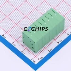 MX205R-3.5-08P-GN01-Cu-A Spring Terminal Block Through hole Component THT,P=3.5mm Connector 1x8P 3.5mm Green Right Angle Insert - Product Image 2