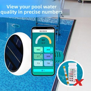 Nouveau modèle de détection de la qualité de l'eau de <span class=keywords><strong>piscine</strong></span> solaire avec surveillance par application mobile WIFI du pH, de la salinité, de l'ORP/CL, du chlore résiduel et de la température - Product Image 3