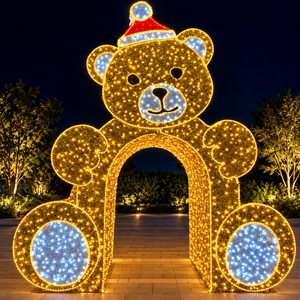 Arche lumineuse LED personnalisée avec motifs animaux pour décorations de Noël commerciales - Product Image 1