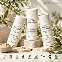 Emballage en tube de papier de qualité alimentaire personnalisé, boîte cylindrique en carton recyclable pour les capsules de vitamines, compléments alimentaires, soins de santé