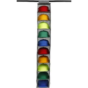 Organizador de Gorras Colgante de Acero Inoxidable Moderno de 10 Estantes para Gorras de Béisbol y Almacenamiento en Sala de Estar/Armario para Proteger Gorras - Product Image 1