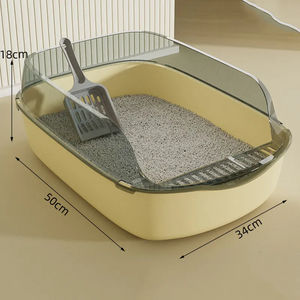 Caja de Arena para Gatos Qbellpet, Fabricada a Medida, de Gran Capacidad, Semicerrada, de Plástico, Inodoro para Mascotas, a Prueba de Derrames - Product Image 6