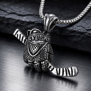 Yunnique – collier avec pendentif en forme de gant en acier inoxydable, bijoux unisexes, cadeau, design géométrique, JD215 - Product Image 1