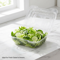Boîte à fruits et légumes en plastique PET transparent avec couvercle ventilé, écologique, 175 mm, trous de ventilation respirants, pour produits frais, salades