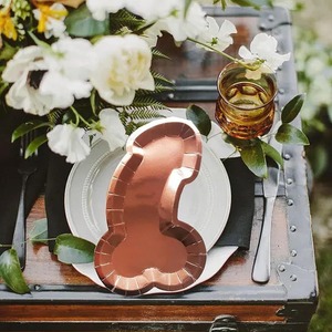 Platos de papel DAMAI de 9 pulgadas, vajilla desechable para fiestas, despedidas de soltera, decoraciones para bodas - Product Image 2