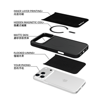 Coque de téléphone AG Feeling Black Edge avec motif à pois dorés et noir pour iPhone 17, 17 Pro Max, 16 Pro, 15 – Coque magnétique