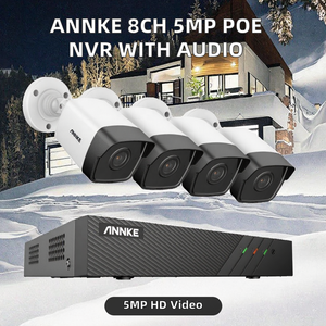 Système de caméra de sécurité <span class=keywords><strong>ANNKE</strong></span> 8CH 5MP H.265+ PoE NVR avec 3 caméras IP, capteur CMOS, stockage sur disque dur, audio unidirectionnel, micro intégré - Product Image 4