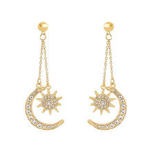 Diosa del <span class=keywords><strong>sol</strong></span> para mujer, corona <span class=keywords><strong>de</strong></span> Halo, tocado <span class=keywords><strong>de</strong></span> <span class=keywords><strong>estrella</strong></span> <span class=keywords><strong>y</strong></span> <span class=keywords><strong>luna</strong></span> <span class=keywords><strong>de</strong></span> tres capas, diadema nupcial elegante para boda con pendientes <span class=keywords><strong>de</strong></span> estrellas - Product Image 6