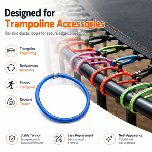 Cordon élastique en latex et polyester de 8 mm pour trampoline Banji, élongation de 250 %, longueur personnalisable de 50 cm, résistant aux intempéries, cordon amortisseur - Product Image 3