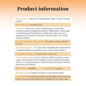 วิตามินซีแบบเม็ดฟู่สำหรับขายส่ง OEM อาหารเสริมผิวขาว วิตามินรวมแบบเม็ดฟู่ วิตามินซี 1000 มก. แบบเม็ดฟู่ - Product Image 5
