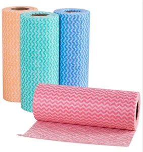 OEM Wholesale spunlace nonwoven disposable kitchen towel dish cloth cleaning cloth rolls