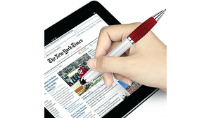2 in 1 Stylus Touch Screen Gold Plated Click Metal <b>Ballpoint</b> <b>Pen</b> With Rubber Anti Slip Grip Signature <b>Pen</b> - Product Image 2