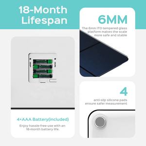 Balance connectée intelligente pour la <span class=keywords><strong>composition</strong></span> corporelle avec suivi de la fréquence cardiaque et application de suivi de l'équilibre corporel - Product Image 5
