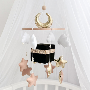 Juguetes colgantes neutros <span class=keywords><strong>para</strong></span> niños, decoración de Kaaba, música Corán, cubo islámico, fieltro, guardería, móvil <span class=keywords><strong>para</strong></span> bebé, <span class=keywords><strong>cuna</strong></span> - Product Image 1