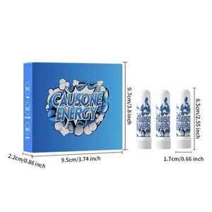 Inhalateur nasal 3-en-1 aux huiles essentielles infusées à la menthe pour le soulagement du stress, rafraîchissant, prévient la somnolence - Personnalisé et gratuit - Product Image 1