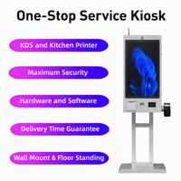 Kiosque de commande en libre-service à écran tactile de 21,5, 23,8, 27 et 32 pouces avec lecteur de code QR, imprimante de reçus, SDK, CE, CB, FCC, ISO9001