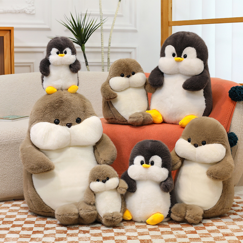 Peluche De Foca Gris De 30 Cm – Almohada De Felpa Suave, Muñeco Animal Regordete Y Adorable, Regalo Para Niños Y Adultos