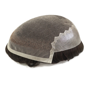 Prothèse capillaire courte pour hommes, modèle Q6, entièrement tissée à la main, perruque, couvre-chef, best-seller transfrontalier, logo personnalisé, livraison directe - Product Image 1