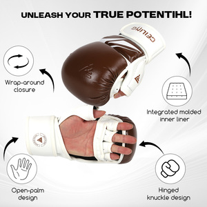 Guantes de MMA Profesionales de Microfibra con Cierre de Gancho y Bucle, Absorción de Humedad, para Entrenamiento de Boxeo, Suministro de Fábrica - Product Image 4