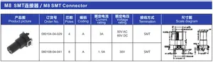 Waterproof M8 3 4 5 6 8pin Panel Mount 90 Degree Angled Pcb Mount Socket Receptacle M8 Connector