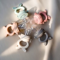 Nouvel ensemble d'alimentation pour bébé en silicone en forme de lapin couleur neutre 2026, comprenant un plateau de congélation avec couvercle pour fruits congelés