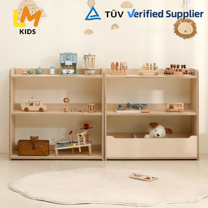 Wooden Montessori Toy Shelf Combo Set Kids Open <strong>Bookcase</strong> 2 Unit Toddler Organizer <strong>Nursery</strong> Playroom Kindergarten Furniture - Product Image 1