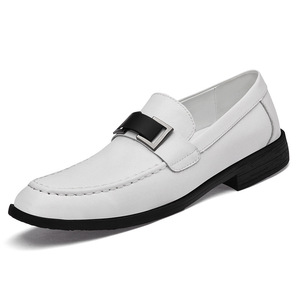 Zapatos de Hombre para Verano, de Punta Puntiaguda, con Suela de Goma Sólida, de Cuero Metálico, Transpirables, Antideslizantes, Sin Cordones, Casuales de Negocios para el Trabajo - Product Image 4