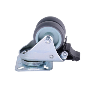 <span class=keywords><strong>Chaise</strong></span> pivotante rigide <span class=keywords><strong>pour</strong></span> petits meubles légers, roulettes doubles <span class=keywords><strong>de</strong></span> 50 mm avec frein <span class=keywords><strong>de</strong></span> sécurité - Product Image 1