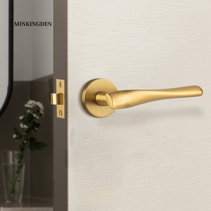 高品质现代咖啡色青铜实心黄铜门锁室内卧室家居通道浴室拉杆把手锁别墅 - Product Image 3