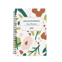 Cahiers spirales personnalisés A4/A5/B5 avec couverture en plastique flexible, impression UV recto-verso, pages vierges, cadeaux promotionnels, 60 feuilles