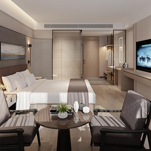 Горячая распродажа, индивидуальный современный простой деревянный набор мебели для гостиничного стандартного номера, спальни для жилого использования - Product Image 3