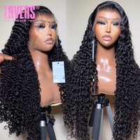 Perruque brésilienne naturelle en cheveux humains vierges, bouclée profonde, indienne, 13x6, sans colle, avec dentelle frontale HD complète