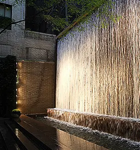 Scritta mostra grafica cortina d'acqua digitale parete d'acqua interna cascata artificiale