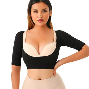 Top Modellante Donna Sottile in Nylon Traspirante Senza Cuciture <span class=keywords><strong>con</strong></span> Maniche a Compressione, Correttore di Postura e Supporto per il Seno, Riduzione del Braccio Superiore - Product Image 3