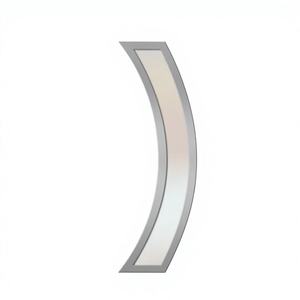 Puerta Horizontal Moderna de PVC Azul Oscuro con Inserto de Vidrio Esmerilado Curvo y Marco de Madera para Escuela - Product Image 1