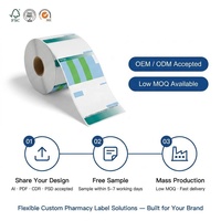 Etiquetas Adhesivas Térmicas Impermeables para Frascos de Farmacia, Impresión UV Personalizada, Etiquetas Autoadhesivas para Botellas de Medicamentos