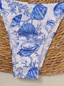 Personalizado 2026 nuevo Sexy Ribeed Floral estampado Metal Shell dos piezas Bikini Bandeau traje de baño mujeres Tanga traje de baño - Product Image 5