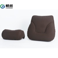 Ensemble de coussins de soutien lombaire et d'appui-tête de voiture en cuir PU respirant de luxe, ergonomique, pour le cou et le dos, pour l'intérieur du véhicule