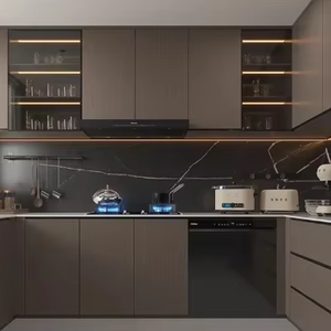 ตู้ครัวไม้แข็งครบชุดสำหรับการออกแบบห้องครัวที่หรูหรา - Product Image 1