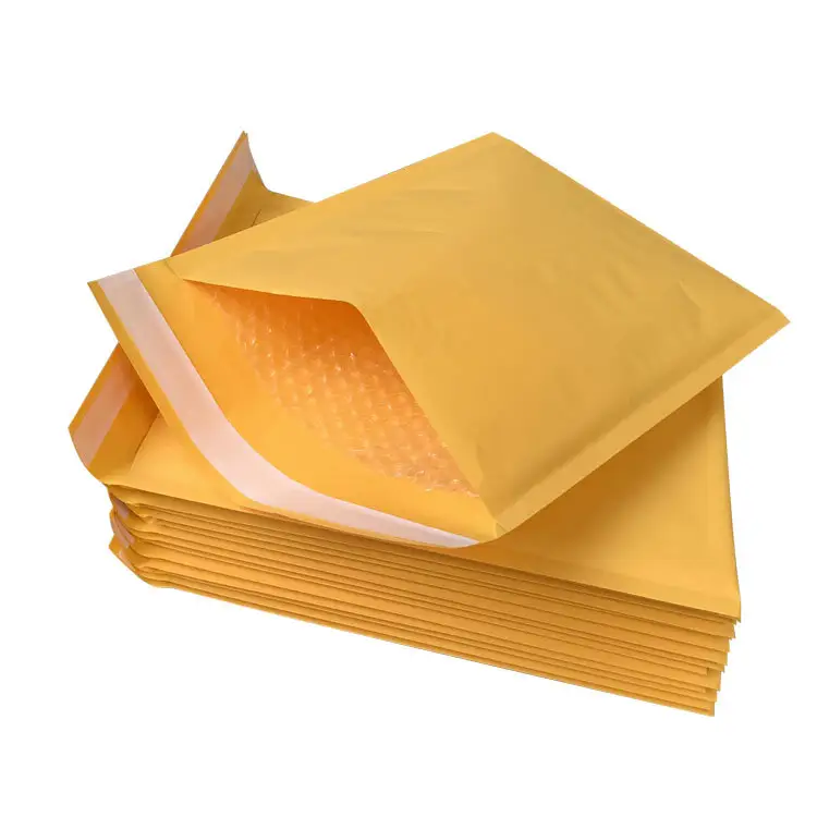 Großhandel selbst klebende braune Kraft papier Versand träger benutzer definierte Verpackung Bubble Mailers Mailing Bags