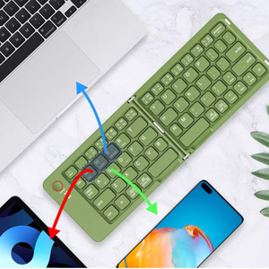 Clavier sans fil miniature 2,4 GHz pliable, interface USB Type-C, rechargeable, ultra-plat, pavé <span class=keywords><strong>tactile</strong></span>, pour ordinateur portable et mobile - Product Image 4