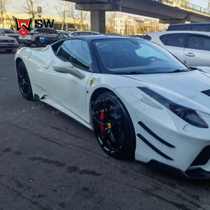 Kit de carrocería estilo PD para <span class=keywords><strong>Ferrari</strong></span> <span class=keywords><strong>458</strong></span> <span class=keywords><strong>2009</strong></span>- 2013 parachoques delantero parachoques trasero faldones laterales capó del motor semi-fibra de carbono - Product Image 4