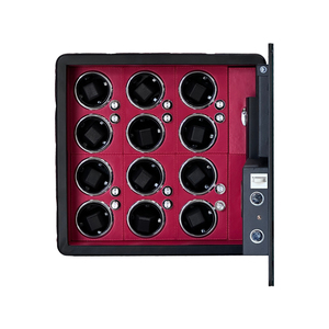 Weierxin an toàn Tempered Glass LCD Kỹ Thuật Số vân tay kết hợp khóa đen da đỏ xem Winder tiền gửi an toàn hộp - Product Image 3