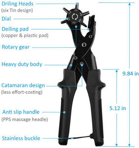 Vendita calda punzonatrice in pelle resistente per punzonatura e punzonatura per cintura Kit pinze girevoli - Product Image 2