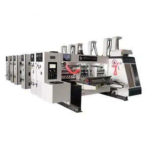 Mesin cetak lipat tinta otomatis 4 warna fexo mesin cetak bergelombang untuk pembuatan kotak karton