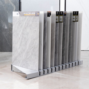 Étagère d'exposition pour carreaux, surface peinte, imitation bois, mur de briques, couleur marbre, échantillon de pierre, insert en bois, présentoir de sol oblique - Product Image 1